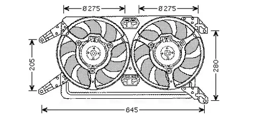 вентилатор, охлаждане на двигателя AVA QUALITY COOLING AL7512