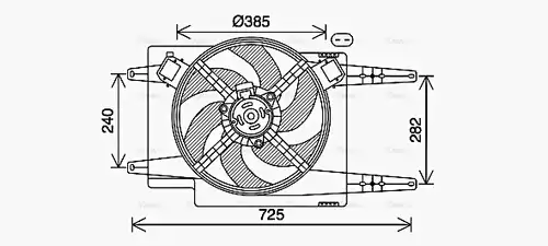 вентилатор, охлаждане на двигателя AVA QUALITY COOLING AL7525