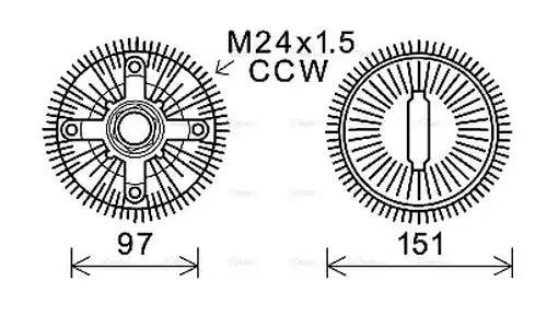 съединител, вентилатор на радиатора AVA QUALITY COOLING BWC392