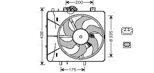 вентилатор, охлаждане на двигателя AVA QUALITY COOLING CN7527