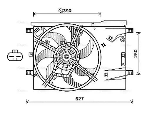 вентилатор, охлаждане на двигателя AVA QUALITY COOLING CN7551