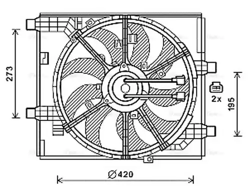 вентилатор, охлаждане на двигателя AVA QUALITY COOLING DN7531