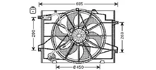 вентилатор, охлаждане на двигателя AVA QUALITY COOLING HY7519