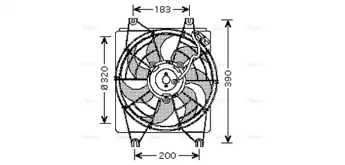 вентилатор, охлаждане на двигателя AVA QUALITY COOLING HY7522