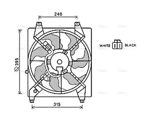 вентилатор, охлаждане на двигателя AVA QUALITY COOLING HY7528