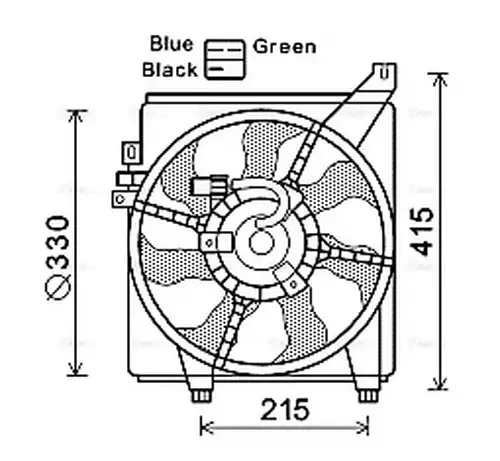 вентилатор, охлаждане на двигателя AVA QUALITY COOLING HY7534