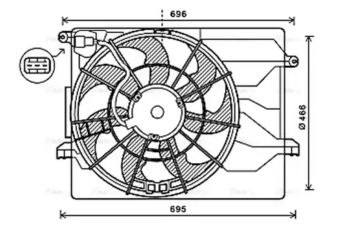 вентилатор, охлаждане на двигателя AVA QUALITY COOLING HY7549