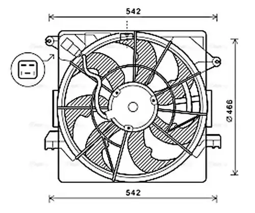 вентилатор, охлаждане на двигателя AVA QUALITY COOLING HY7550