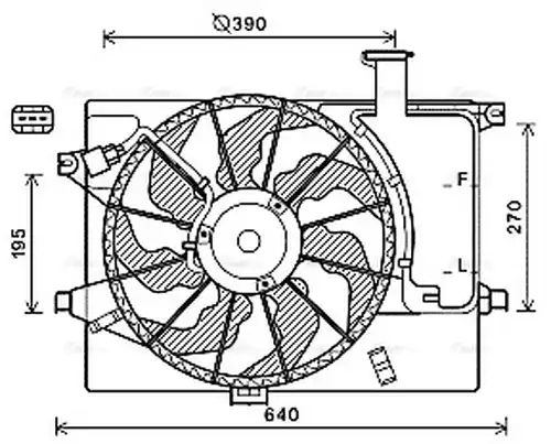 вентилатор, охлаждане на двигателя AVA QUALITY COOLING HY7567