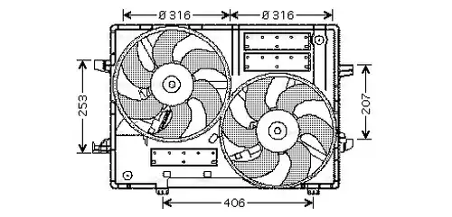 вентилатор, охлаждане на двигателя AVA QUALITY COOLING JR7501