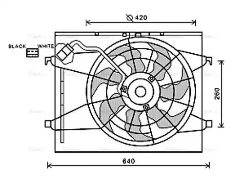 вентилатор, охлаждане на двигателя AVA QUALITY COOLING KA7523