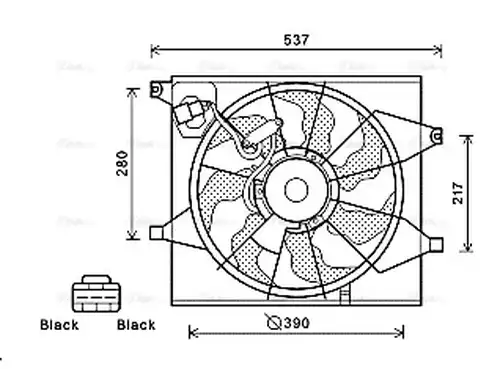 вентилатор, охлаждане на двигателя AVA QUALITY COOLING KA7524