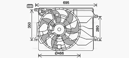 вентилатор, охлаждане на двигателя AVA QUALITY COOLING KA7543