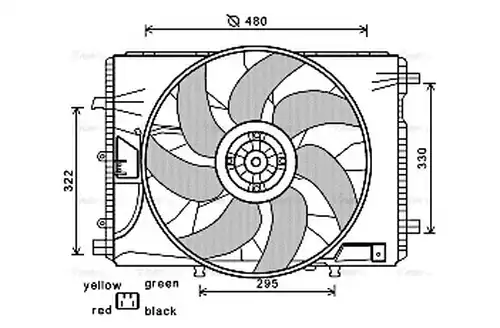 вентилатор, охлаждане на двигателя AVA QUALITY COOLING MS7522