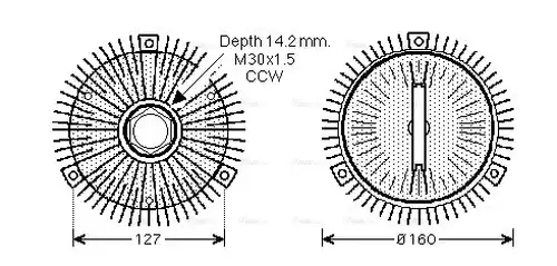 съединител, вентилатор на радиатора AVA QUALITY COOLING MSC407