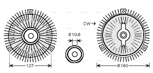 съединител, вентилатор на радиатора AVA QUALITY COOLING MSC488