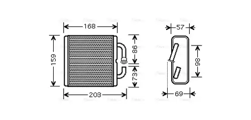 топлообменник, отопление на вътрешното пространство AVA QUALITY COOLING MZ6144