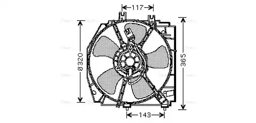 вентилатор, охлаждане на двигателя AVA QUALITY COOLING MZ7521