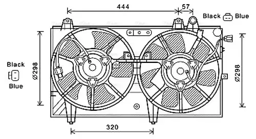 вентилатор, охлаждане на двигателя AVA QUALITY COOLING MZ7544