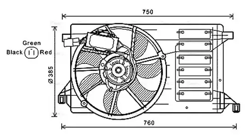 вентилатор, охлаждане на двигателя AVA QUALITY COOLING MZ7545