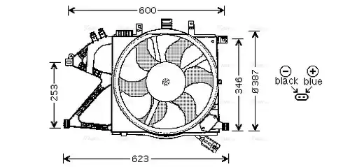 вентилатор, охлаждане на двигателя AVA QUALITY COOLING OL7506