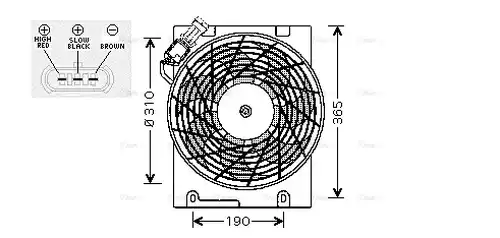 вентилатор, охлаждане на двигателя AVA QUALITY COOLING OL7508