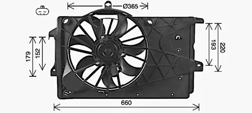 вентилатор, охлаждане на двигателя AVA QUALITY COOLING OL7527