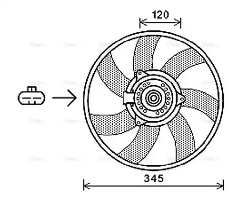 вентилатор, охлаждане на двигателя AVA QUALITY COOLING OL7565