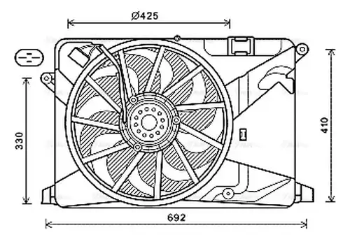 вентилатор, охлаждане на двигателя AVA QUALITY COOLING OL7669