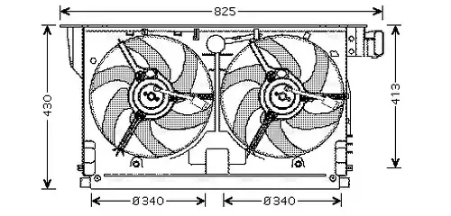 вентилатор, охлаждане на двигателя AVA QUALITY COOLING PE7519