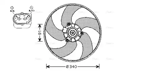 вентилатор, охлаждане на двигателя AVA QUALITY COOLING PE7522