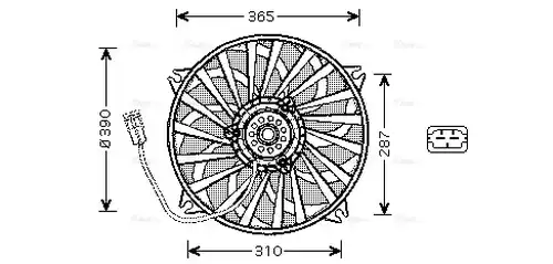 вентилатор, охлаждане на двигателя AVA QUALITY COOLING PE7535