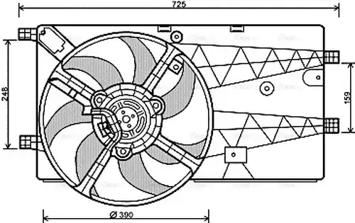 вентилатор, охлаждане на двигателя AVA QUALITY COOLING PE7548