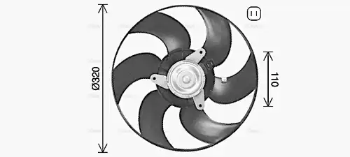 вентилатор, охлаждане на двигателя AVA QUALITY COOLING PE7563