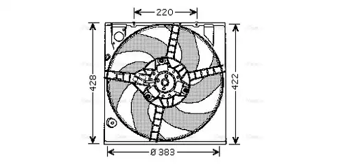 вентилатор, охлаждане на двигателя AVA QUALITY COOLING RT7522