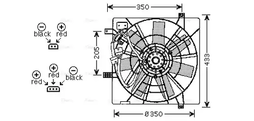 вентилатор, охлаждане на двигателя AVA QUALITY COOLING SB7501