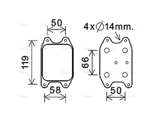 маслен радиатор, двигателно масло AVA QUALITY COOLING VN3394