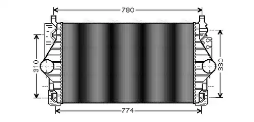 интеркулер (охладител за въздуха на турбината) AVA QUALITY COOLING VN4246