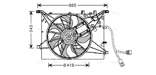 вентилатор, охлаждане на двигателя AVA QUALITY COOLING VO7502