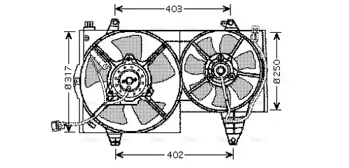 вентилатор, охлаждане на двигателя AVA QUALITY COOLING VO7505