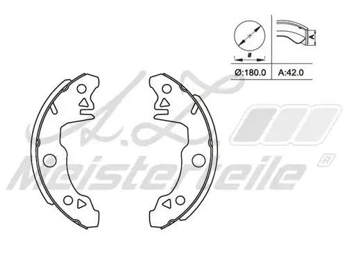 комплект спирачна челюст A.Z. Meisterteile AZMT-44-026-1400