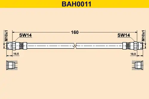 спирачен маркуч BARUM BAH0011