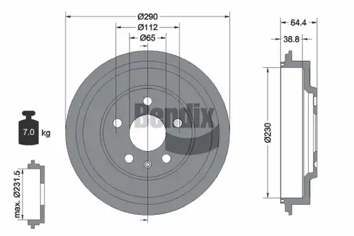 спирачен барабан BENDIX Braking BDM1116