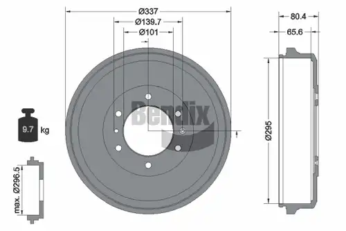 спирачен барабан BENDIX Braking BDM1117