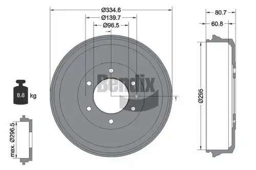 спирачен барабан BENDIX Braking BDM1120