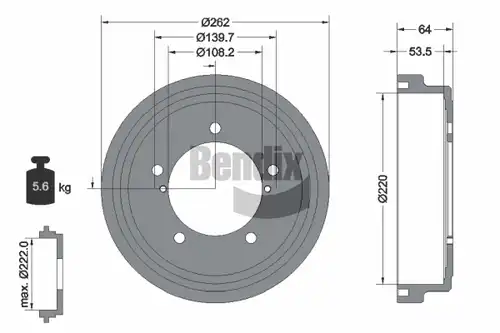 спирачен барабан BENDIX Braking BDM1157