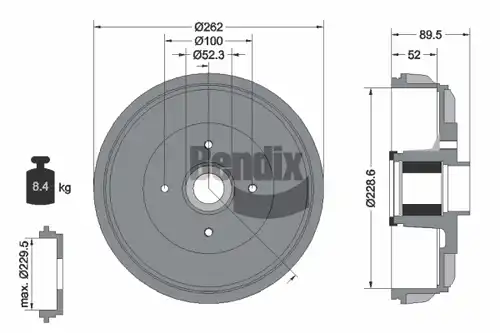 спирачен барабан BENDIX Braking BDM1173