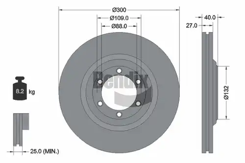 спирачен диск BENDIX Braking BDS1771