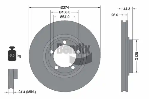 спирачен диск BENDIX Braking BDS2140