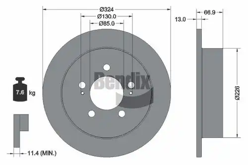 спирачен диск BENDIX Braking BDS2339